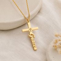 Collier personnalisé Hainon en acier inoxydable avec pendentif lettre cursive, collier avec nom personnalisé pour homme et femme