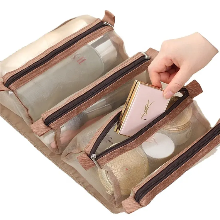Sim-Party Mesh Insert Trennbare Taschen aufbewahrung Beauty Travel 4-in-1-Reißverschlusstasche zum Waschen und Aufbewahren von Kosmetik taschen