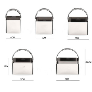 Set di Tagliabiscotti (5 Pezzi/Set) Stampo Quadrato con Manico, Strumento Professionale <span class=keywords><strong>per</strong></span> Impastare, Confezione in Sacchetto PP - Product Image 5