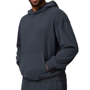 Sweat à capuche athleisure tendance pour homme, style tendance, tissu tricoté, sweat à capuche ample, survêtement de fitness pour l'automne - Product Image 2