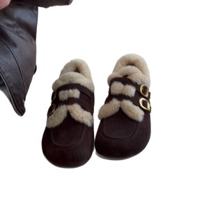 Genuine Leather Retro Round Toe Women Birk enstock Shoes Fleece Lined Warm Thick Sole Height Increasing Winter Footwear - Product Image 5