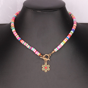 จี้ซานตาคลอส สร้อยคอดินโพลิเมอร์หลากสี สร้อยคอโบฮีเมียน ของขวัญเครื่องประดับ - Product Image 4