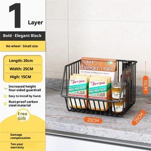 Küchen gemüse Obst Lager regal Multifunktion aler Wagen Mehr schicht iger, nicht faltbarer Boden aufbewahrung skorb Kohlenstoffs tahl - Product Image 6