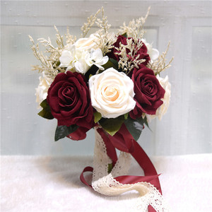 Elegante Champagne rosa artificiale Bouquet da sposa stile bohémien <span class=keywords><strong>accessori</strong></span> da sposa per gli <span class=keywords><strong>sposi</strong></span> - Product Image 1