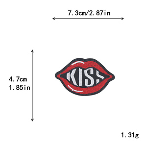 Patchs brodés à l'ordinateur style punk, thermocollants, rouge et <span class=keywords><strong>noir</strong></span>, pour vêtements, sacs, casquettes, prix de gros, faible MOQ - Product Image 4