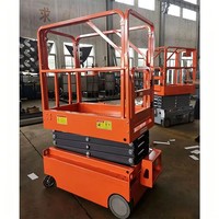 Plateforme élévatrice à ciseaux électrique super compacte de 3,8 m pour le nettoyage de vitres de bureau, plateforme de travail en hauteur, capacité de 1000 kg