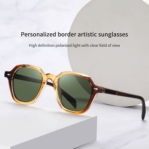 XINLIF31103 High Quality <b>Women</b> Sunglasses Black Frame Acetate Temple <b>Computer</b> Geometric Pattern TAC Lenses Eye Protection Fast - Product Image 2