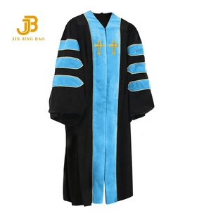 Robes longues brodées de croix pour prêtre, <span class=keywords><strong>pasteur</strong></span>, église chrétienne, chœur, adultes, robe de remise de diplôme de doctorat, noir et rouge pour adultes - Product Image 3