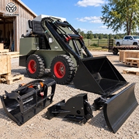 Mini-chargeuse FULCORE avec pneus pleins / chenilles en caoutchouc disponibles, construction robuste pour travaux de jardinage, livraison gratuite