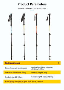 Bastón plegable de aluminio telescópico profesional De Trekking Alpenstock bastón de senderismo nórdico directo de fábrica - Product Image 6