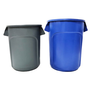 Contenedor de <span class=keywords><strong>Basura</strong></span> Redondo Resistente con Tapa, 128L, <span class=keywords><strong>Gris</strong></span>, con Ruedas, Ecológico, HDPE Virgen, para Uso en Exteriores - Product Image 6