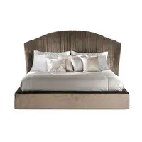 उत्तम दर्जे का आधुनिक बिस्तर फ्रेम बेपहियों शैली पूरी तरह से कुचल मखमल या में असबाबवाला डिजाइनर बिस्तर कपड़े