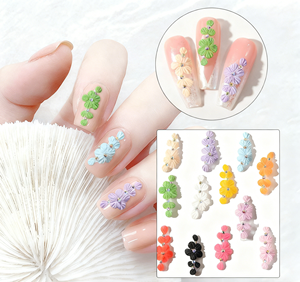 Adornos de <span class=keywords><strong>Uñas</strong></span> <span class=keywords><strong>3D</strong></span> Hechos a Mano <span class=keywords><strong>con</strong></span> Flores Acrílicas, Flores Laterales de Resina Coloridas <span class=keywords><strong>con</strong></span> Pedrería para Diseño de <span class=keywords><strong>Uñas</strong></span> DIY, Venta al por Mayor - Product Image 2