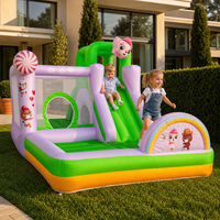 Terrain de jeu gonflable pour enfants, château gonflable avec double toboggan, cible à balles, parcours d'obstacles, matériau PVC écologique, capacité de 10 personnes