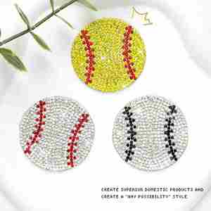 New <b>Iron</b> on Shiny Colorful Rhinestone Baseball Patch for Clothes Bag Decoration - Product Image 4