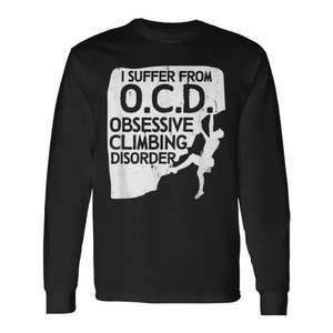 Camiseta de manga larga para escalada en roca, diseño Obsessive Climbing Disorder, ropa unisex - Product Image 1