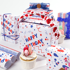 Wholesale High Quality Birthday Tissue Rolls Red & <b>Blue</b> Packaging <b>Wrapping</b> <b>Paper</b> Roll Uperior Craftsmanship - Product Image 1