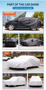 Housse de Protection Extérieure Noire Revêtue Imperméable Anti-UV Pluie <span class=keywords><strong>Neige</strong></span> pour Carrosserie de Voiture, Housse Automatique - Product Image 6