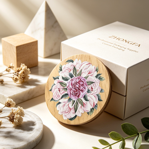 Tapas de madera premium Zhongfa para frascos de velas, cubiertas con logotipo personalizado para recipientes de vidrio y fragancias para el hogar - Product Image 2
