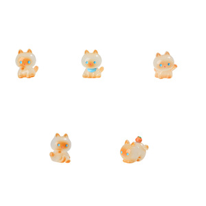 Lanshuo <b>Night</b> <b>Light</b> <b>Cat</b> Figurine Q Version Plastic Resin DIY Jewelry Set Miniature Decor - Product Image 5