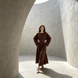 High Quality <b>Plain</b> Polyester Modest Islamic <b>Abaya</b> Dress for Muslim Women Custom Wholesale New Design - Product Image 4