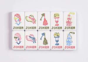 Juego de Fichas de Mahjong Americanas de Lujo, 160 Piezas, Portátil, Diseño Coquette con Lazo, Rosa Pastel y Azul, Entretenimiento para Chicas - Product Image 3