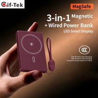 Chargeur sans fil portable haute performance 20W à charge rapide avec Type-C pour téléphone portable, ordinateur portable, montre connectée, protection OVP