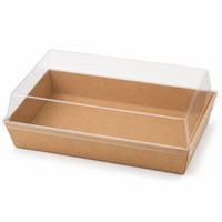 Boîte en papier kraft transparente pour charcuterie, présentoir pour boulangerie, pâtisserie, plateau froid à emporter