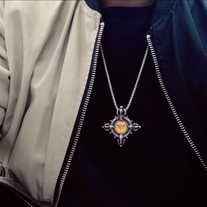 Pendentif unisexe en acier titane Vajra God Eye, serti clos, forme visage, cadeau 216056 - Product Image 3