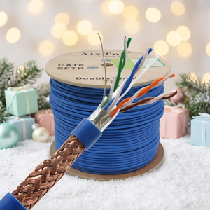 305เมตรอัลฟอยล์ถัก24AWG สองชั้น4PR 2PR ทองแดง CCA BC สายเคเบิล Cat6 <span class=keywords><strong>sf</strong></span>/<span class=keywords><strong>utp</strong></span> s/ftp SFTP SFTP - Product Image 1