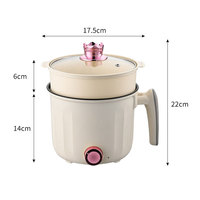Casserole en acier inoxydable Great Bear Mechanical Control 18 cm 1,8 L avec revêtement antiadhésif et couvercle en verre