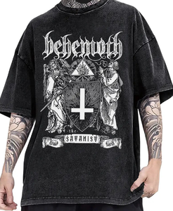 Camiseta Casual Americana <span class=keywords><strong>para</strong></span> <span class=keywords><strong>Hombre</strong></span>, 100% Algodón Lavado, Diseño con Estampado, Anti-Pilling, Transpirable, Peso de Tela 230g - Festival - Product Image 2