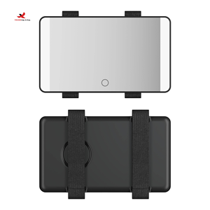 Portable Custom Logo Personalized Car Sun Visor LED Makeup Mirror <b>Adjustable</b> Color Temperature Touch Control-30-35 Days - Product Image 1