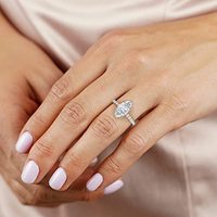 Anillo de Compromiso SGARIT SD984 con Diamante Cultivado en Laboratorio de 1 Quilate, Corte Marquesa, Color Blanco D, Halo de Cinta, Certificado IGI, Oro Sólido de 14K para Mujer