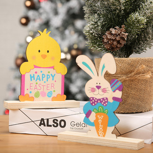 Figura de Conejo de Pascua, Decoración de Madera con Forma de Conejo, Decoración Interior para el Hogar, Regalo QW-222 - Product Image 4