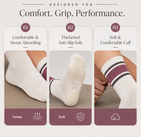 Chaussettes de yoga en coton tricoté pour femmes avec logo personnalisé, chaussettes de yoga antidérapantes respirantes et confortables, chaussettes de Pilates personnalisées