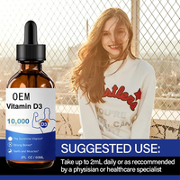 Gouttes de Vitamine D3 Personnalisées OEM, Complément Alimentaire à Marque Blanche pour Personnes, Boisson Liquide Personnalisée en Usine