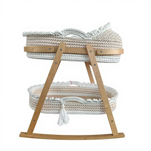 Panier à langer pour bébé en coton crocheté, style bohème moderne, écologique, fait sur mesure, imperméable, ovale, avec <span class=keywords><strong>rangement</strong></span> - Product Image 2