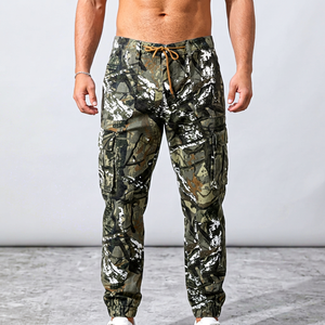 Good Quality Lightweight Men's Formal Camo Baggy Loose Canvas Pants Breathable Waterproof Quick Dry Mid Waist Pockets Sale - Product Image 1