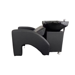 Lit de lavage de cheveux semi-allongé, style assis, avec bac en céramique, petit lit de lavage pour salon de coiffure, spécial - Product Image 6