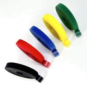 قطع حرة طول الحبال إدارة الشريط قفل قابل للتعديل قابلة لإعادة الاستخدام العودة إلى الوراء الملونة هوك وحلقة لفة - Product Image 5