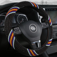 Dodge chargeur volant airbag couverture cousue à la main volant couverture voiture accessoires femmes