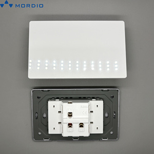 Interrupteur mural <span class=keywords><strong>PC</strong></span> moderne, panneau fin, interrupteur électrique pour éclairage, 250V <span class=keywords><strong>16A</strong></span>, bouton poussoir, interrupteurs muraux pour l'amélioration de la maison - Product Image 5