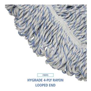 Tête de balai serpillère en microfibre Boardwalk, grande, motif rectangulaire blanc/bleu, 12/carton, en tissu large de rayonne/polyester pour finition de sol - Product Image 6