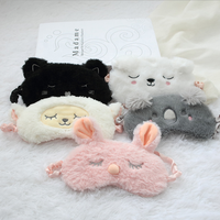Masker Mata mewah kain Super nyaman, untuk tidur boneka kelinci beruang, penutup mata, mainan tambal mewah lucu