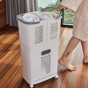 Creative Eco-Friendly Modern Plastic Bathroom Storage Basket <b>with</b> Rolling Design for Clothing and Household Use - Product Image 4