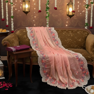 Saree en mousseline de soie de Look exclusif indien pakistanais avec chemisier élégant élégant fantaisie ethnique dernière tenue de fête à la mode femmes - Product Image 3