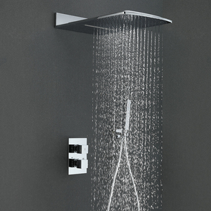 HIMARK chine cupc robinet de <span class=keywords><strong>douche</strong></span> mural en laiton <span class=keywords><strong>noir</strong></span> mat ensemble de robinets de salle de bains modernes avec mélangeur <span class=keywords><strong>thermostatique</strong></span> à 3 fonctions - Product Image 3