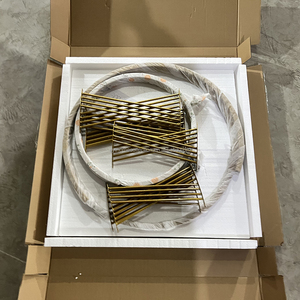 Juego de Mesa de Centro Blanca (2 Piezas), Mesa de Centro Redonda de 27.6 Pulgadas, Elegante Mesa de Centro con Base de Polvo Dorado para Sala de Estar - Product Image 6