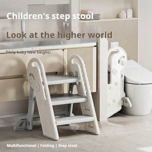 Taburete multifuncional para niños pequeños, torre de aprendizaje para niños, taburete antideslizante para inodoro, taburete plegable de plástico de varias alturas, 2 3 escalones, escalera - Product Image 5